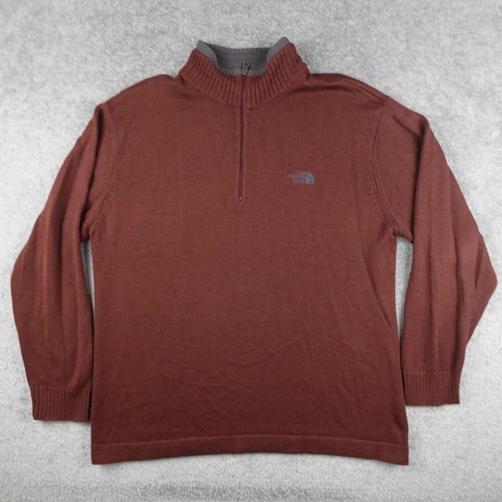 The North Face Sweater Mens XL Bronze Brown A5 Series 1/4 Zip Pullover Mock Neck - Picture 1 of 11
